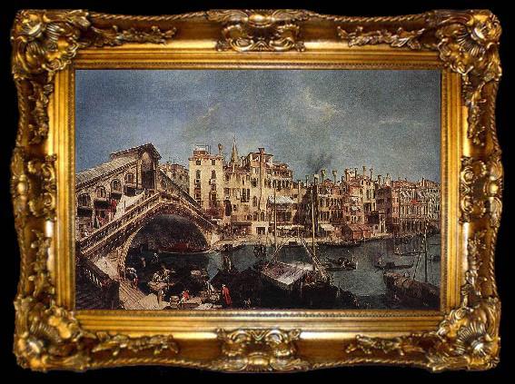 framed  MARIESCHI, Michele The Rialto Bridge from the Riva del Vin sg, ta009-2